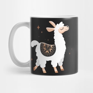 Happy Lama - White & Gold Mug